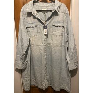 Light Wash Denim Dress 3x NWT